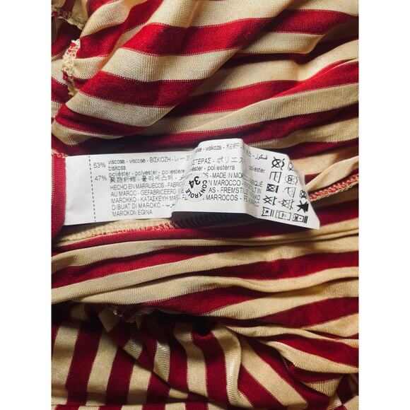 Zara Striped Midi Dress - Womens Size L - Red and White - Picture 6 of 6